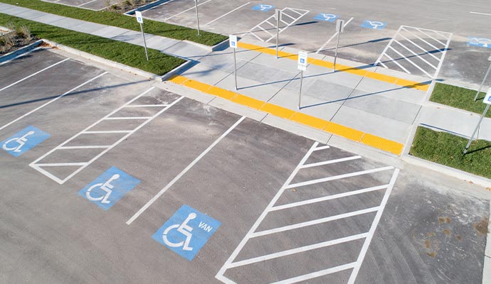 ADA handicap parking striping