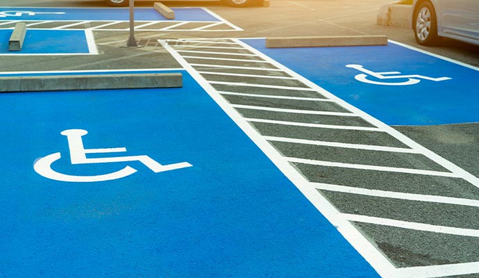ADA striped parking lot