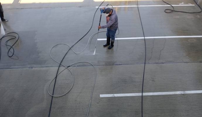 Clean parking lot
