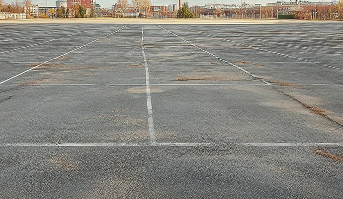 Damaged parking lot
