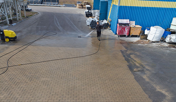Exterior floor pressure washing