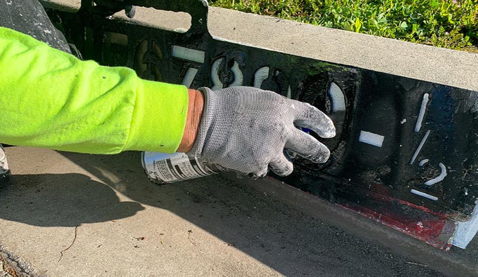 Address painting on card using stencil