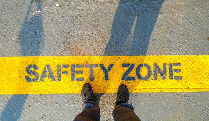 Marked safety zone