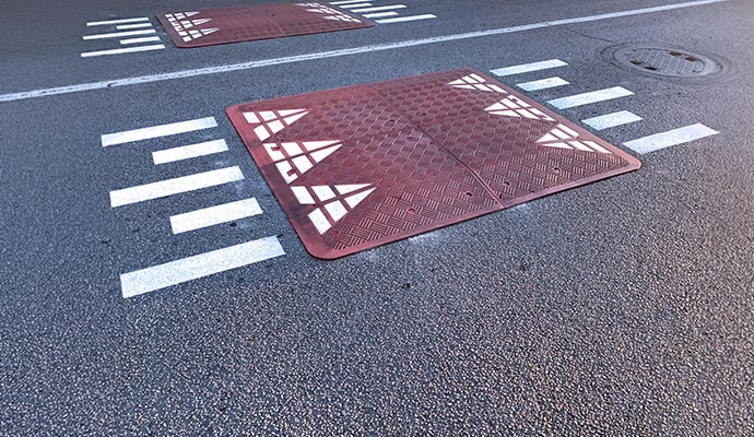 Parking lot speed safety marking