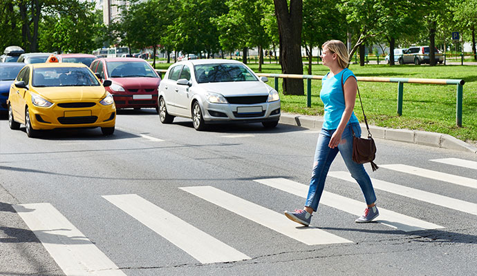Person crossing road