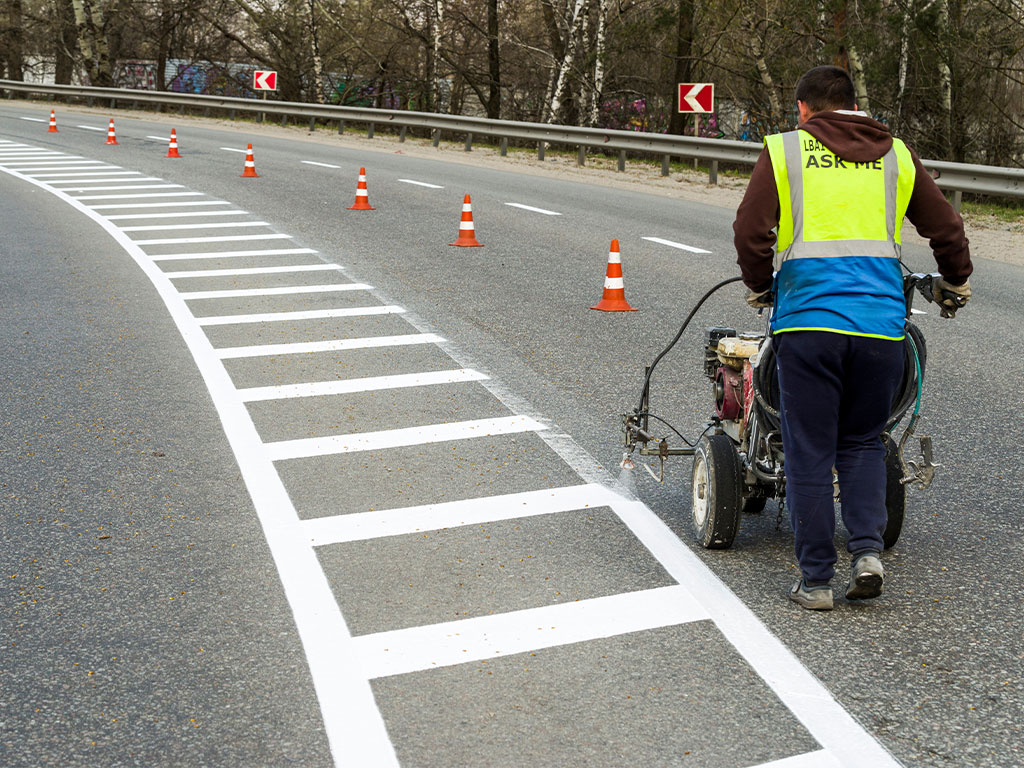 Re-striping service on progress