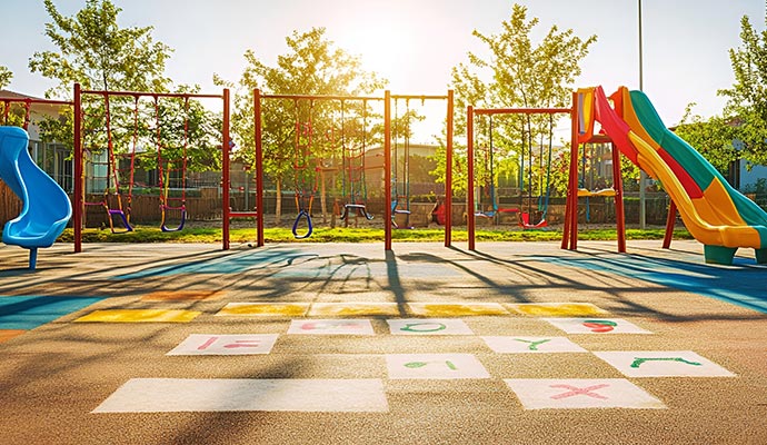 Newly marked playground