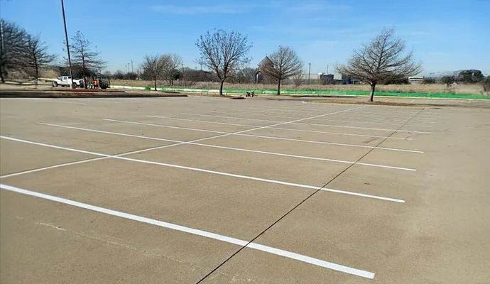 A large empty parking lot