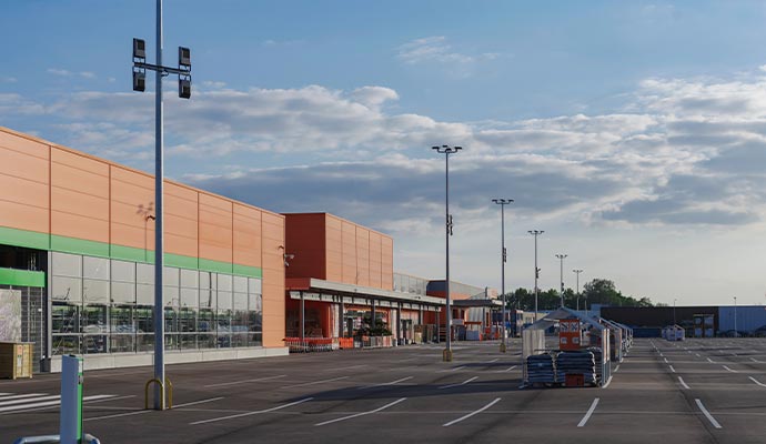 Retail park exterior