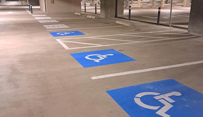 Parking lot striping marking