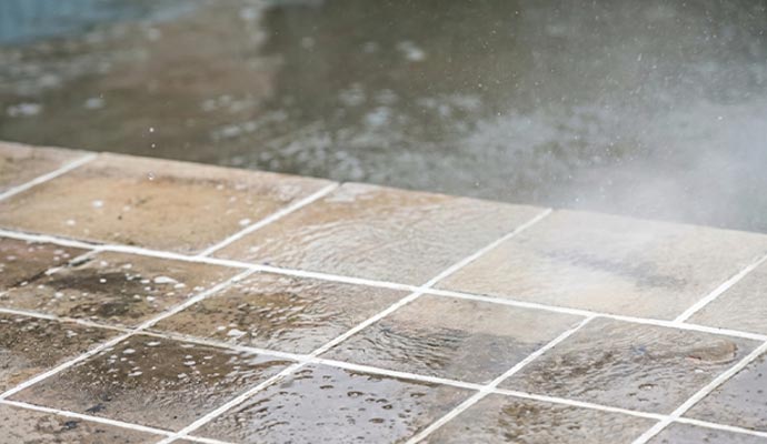 Patio tile pressure washing cleaning service