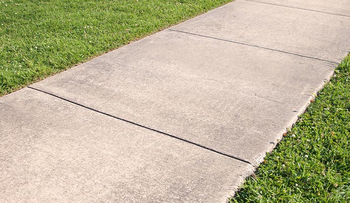 A clean concrete sidewalk