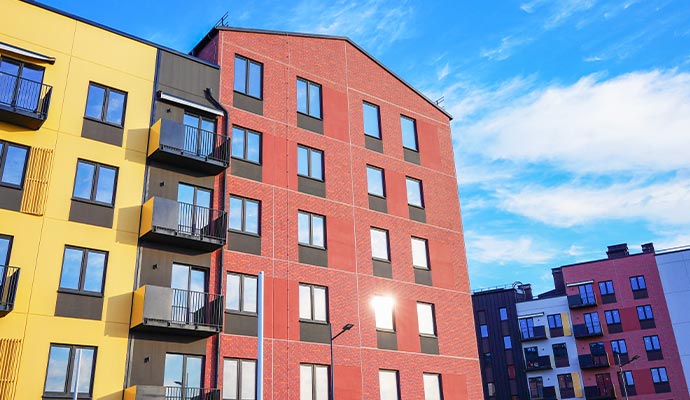 Colorful building facade