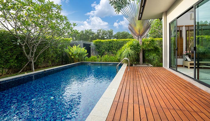 Neat and clean pool area