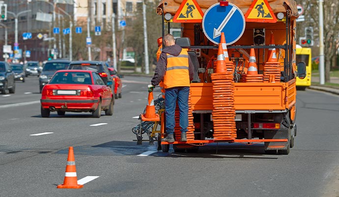 Customization of commercial business pavement striping
