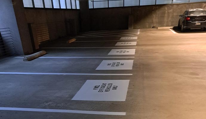 Thermoplastic strips on garage