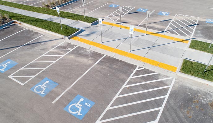 Thermoplastic strips on public roadway